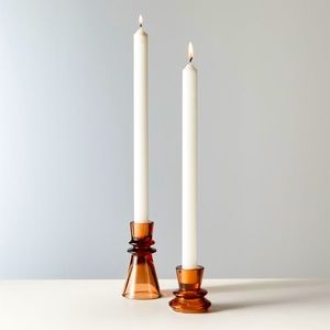 CB2 Rouge Glass Taper Candle Holder - Small